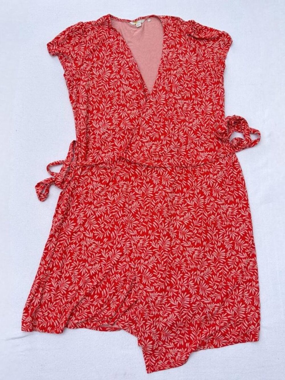 Boden Orange Tropical Maxi Wrap Dress Sz 18L Vacation Summer Beach Resort Cruise